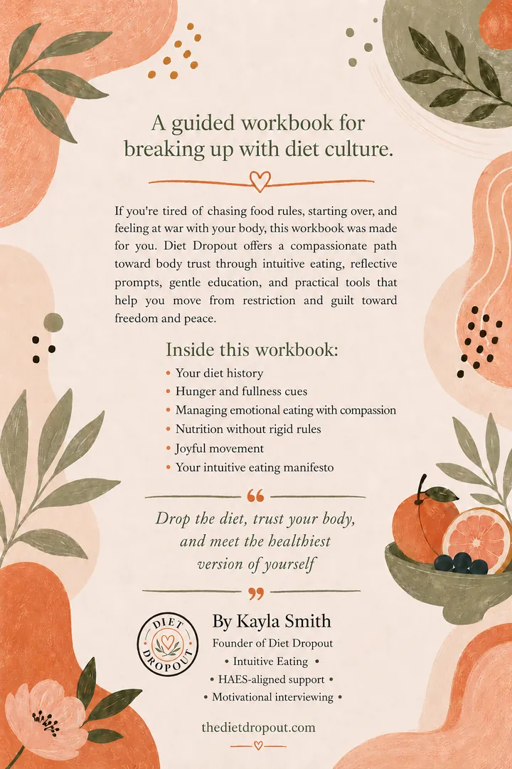 Diet Dropout workbook back cover